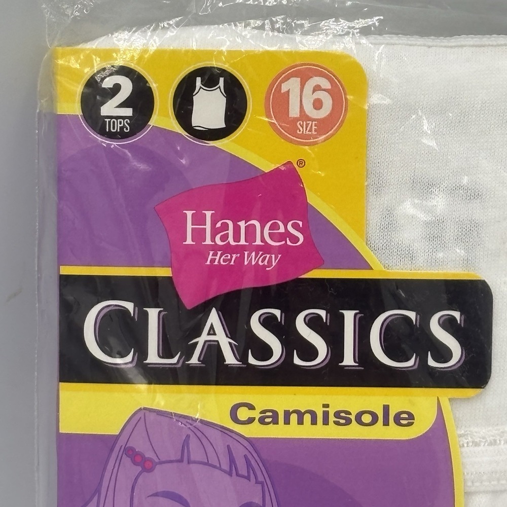 New 2003 Hanes Her Way Classics Camisole 2 Tops Size 16 NOS - Picture 2 of 6